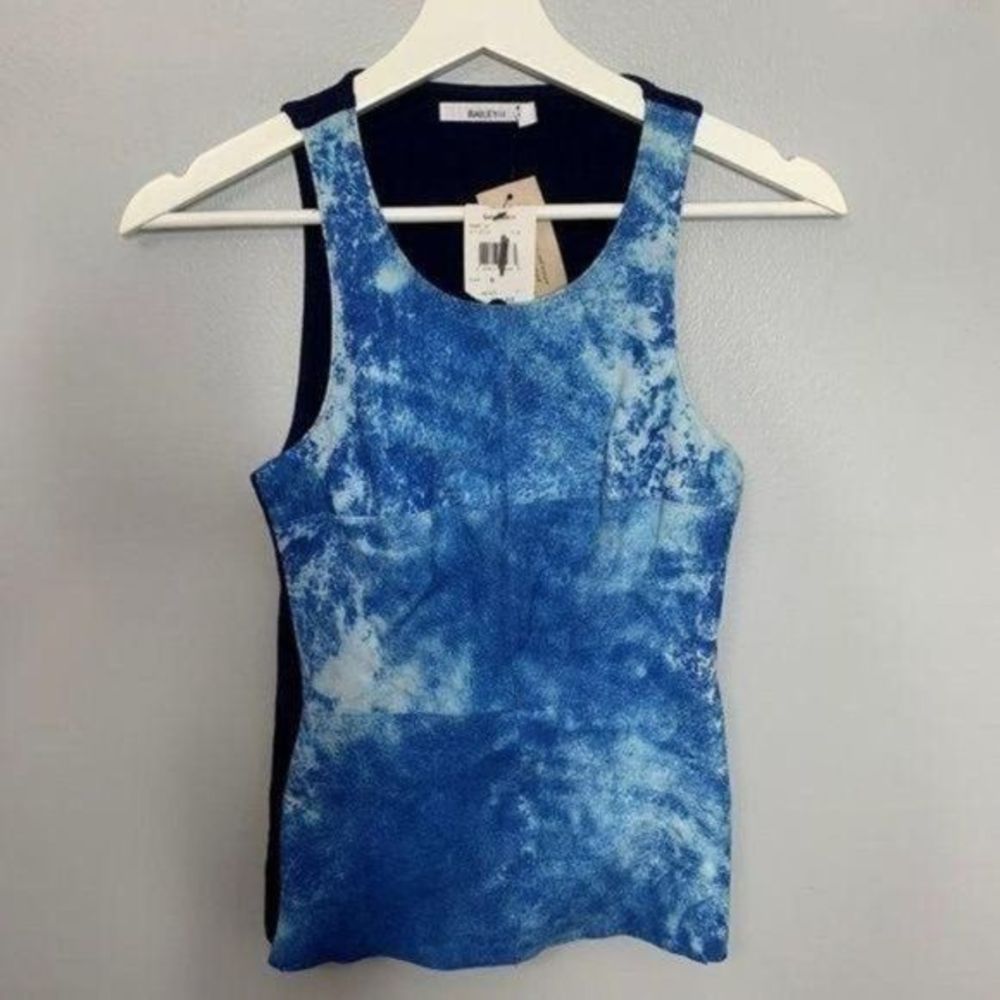 Bailey 44 Leather Turquoise Tank Top‎